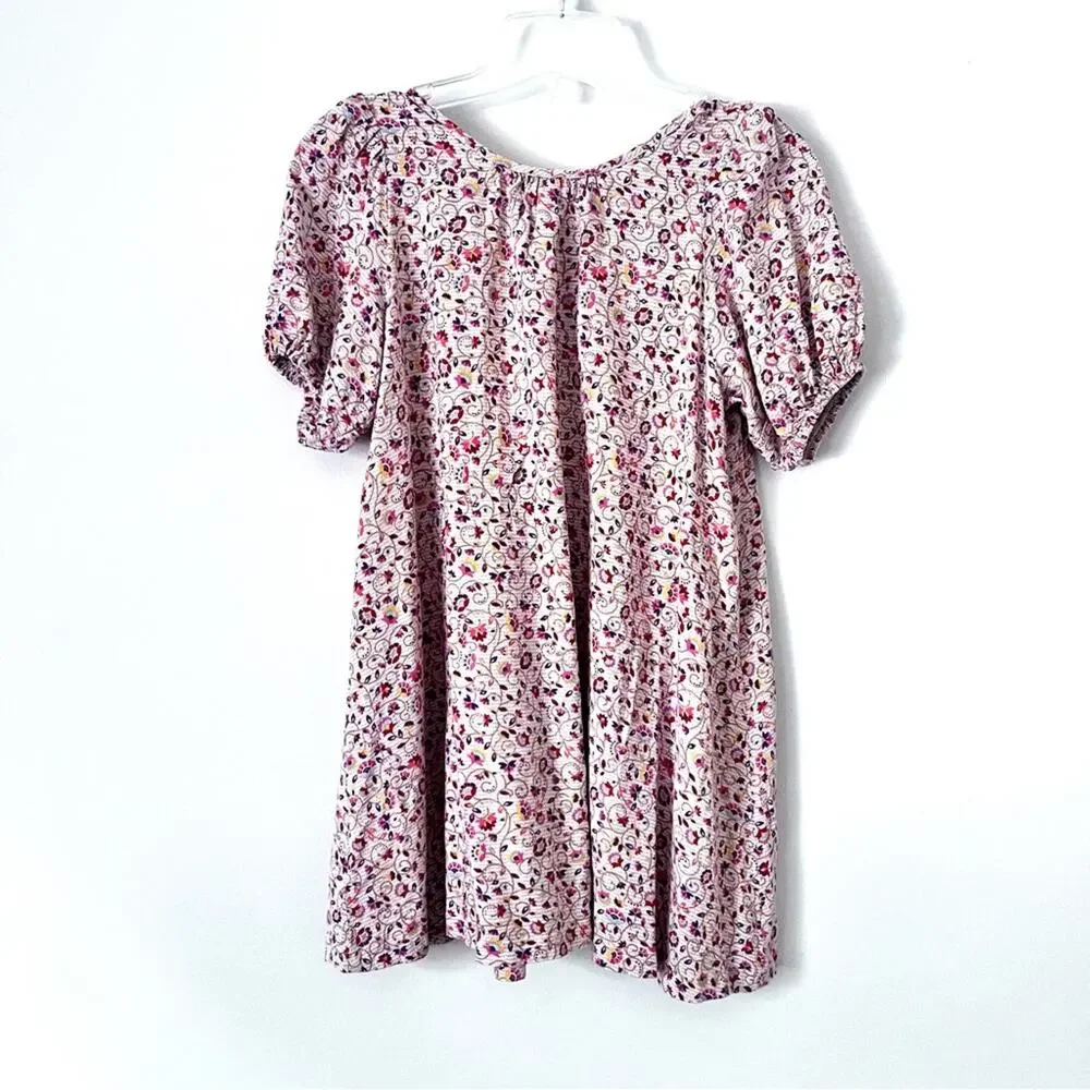 PEEK Girls Isa Allover Floral Print Puff Sleeve Dress size 10